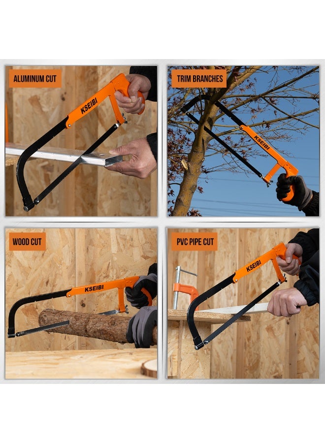 كسيبي منشار بذراع قابل للتمديد 8 بوصة، منشار عالي التحمل بلمسة سوداء، شفرة من المعدن الصلب، منشار يدوي، أداة قطع، للبستانيين، البلاستيك، الأنابيب، النجارة، المعدن والخشب. - Image 5